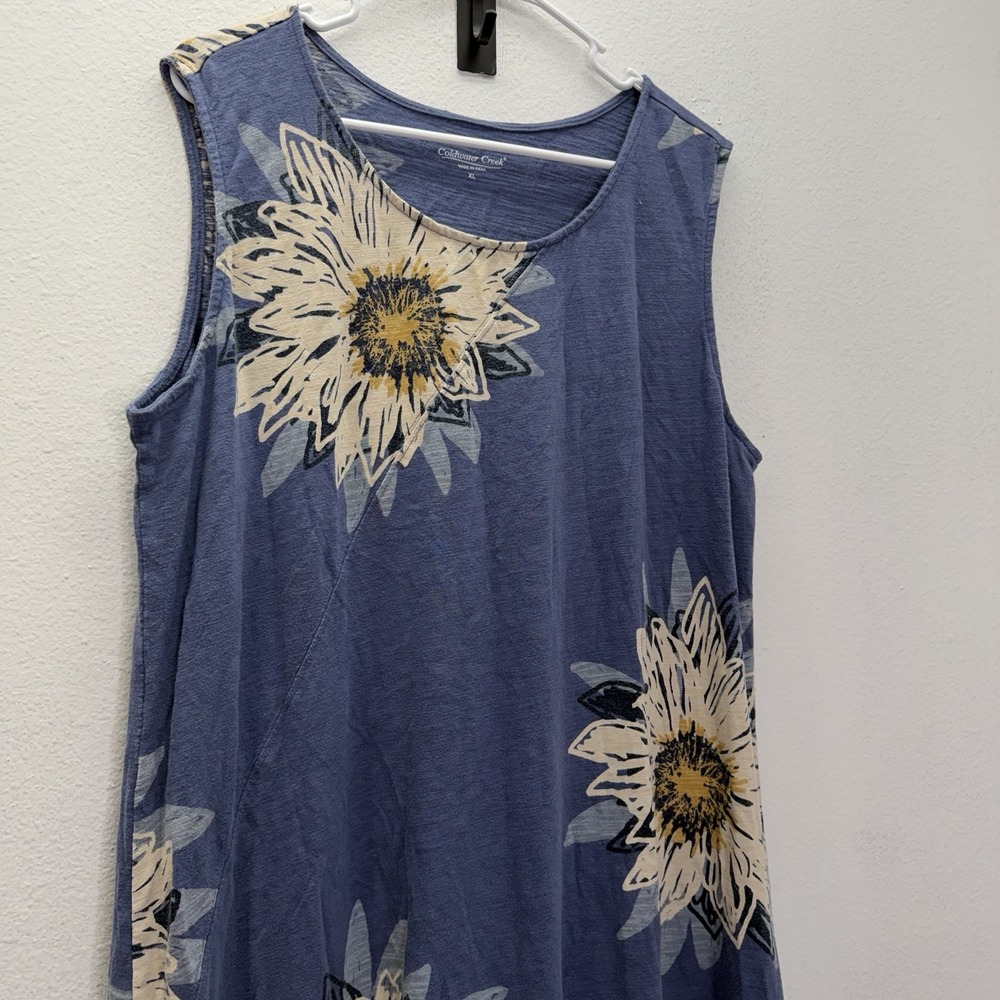 Coldwater Creek Floral Sunflower Maxi Dress Womens XL Artsy Lagenlook Sundress - Picture 2 of 9